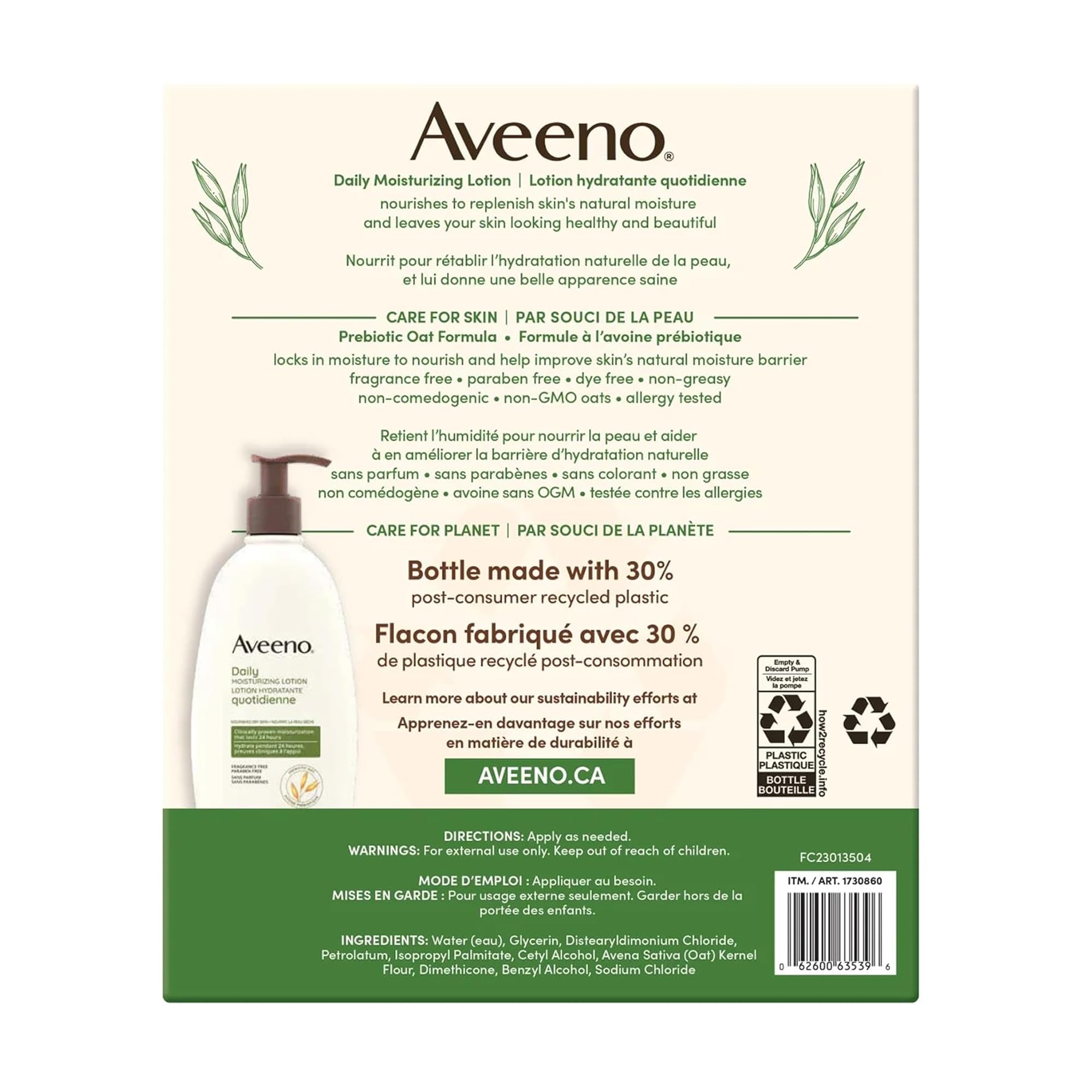 Aveeno pump dispenser closeup demonstrating controlled, mess‑free lotion dispensing