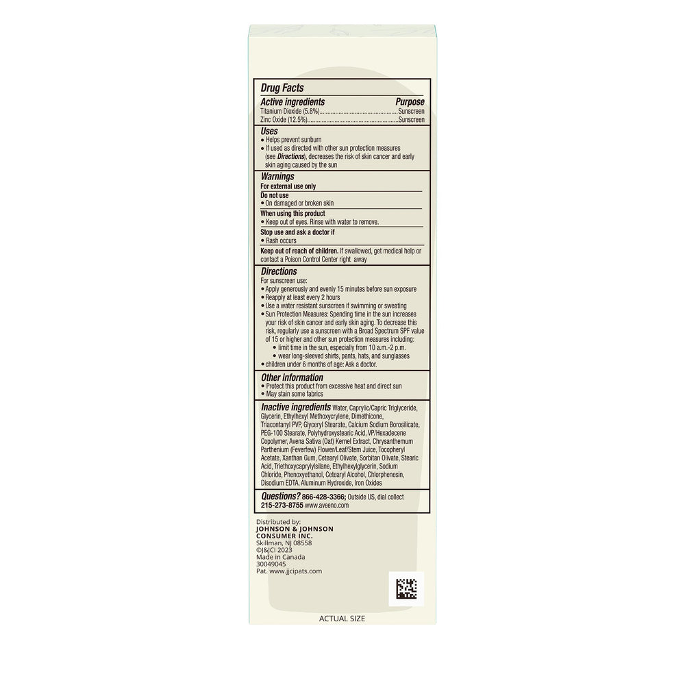 Aveeno tube recycling mark close-up emphasizing 40% post-consumer recycled plastic