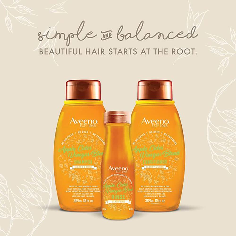 Aveeno step-by-step routine visual promoting simple shower instructions