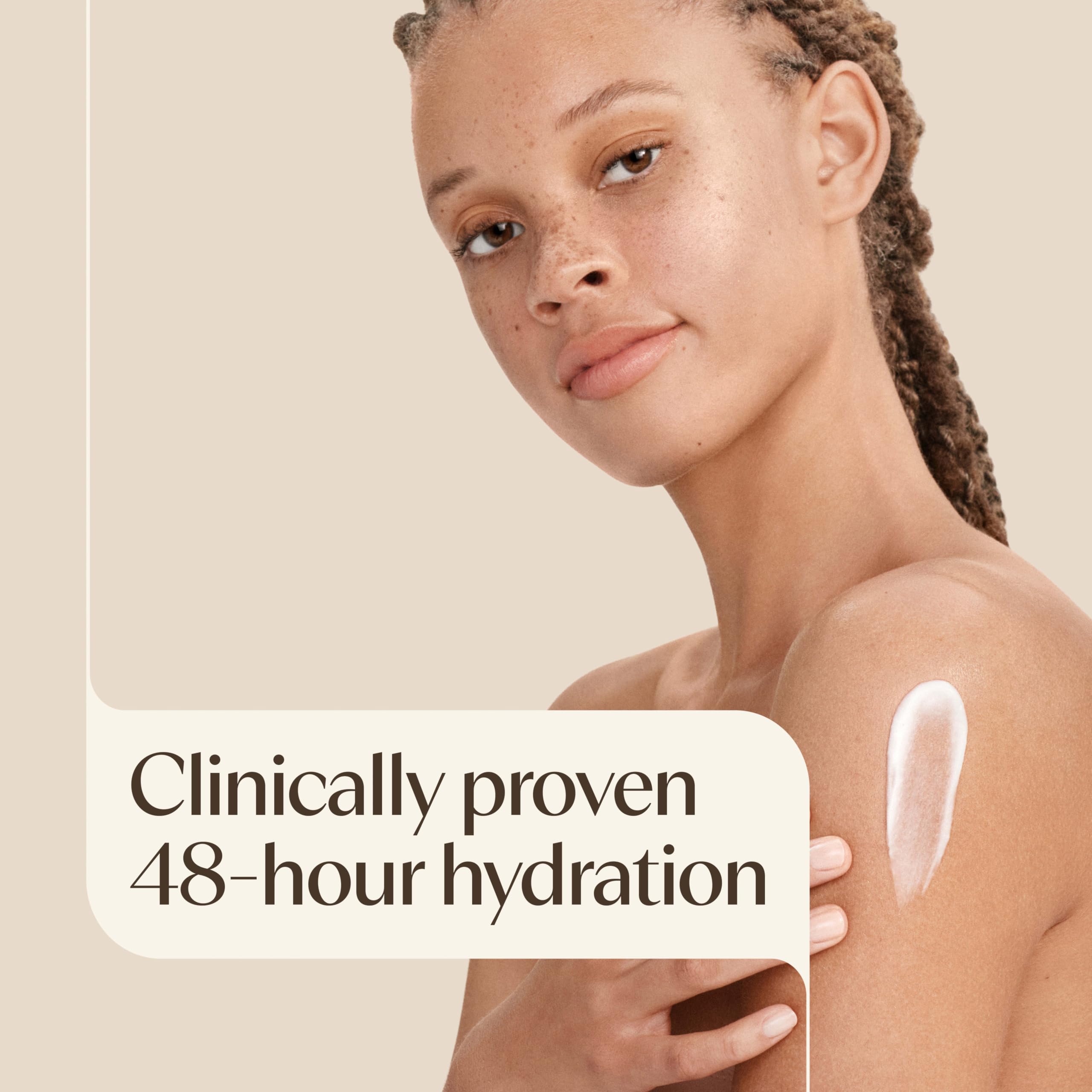 Aveeno cream texture on hand demonstrating fast absorption and smooth feel
