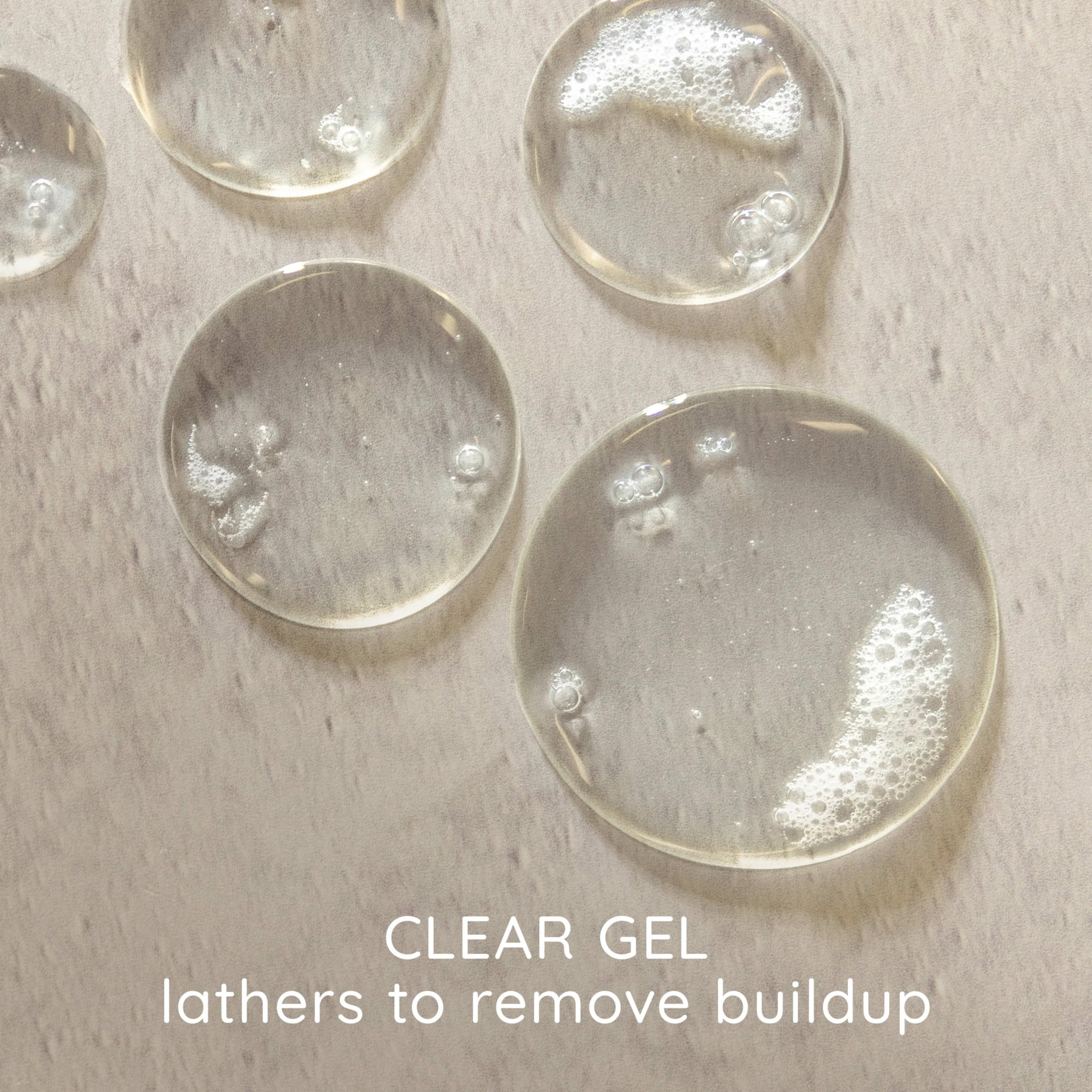 Aveeno shampoo lather texture demonstrating effective buildup removal