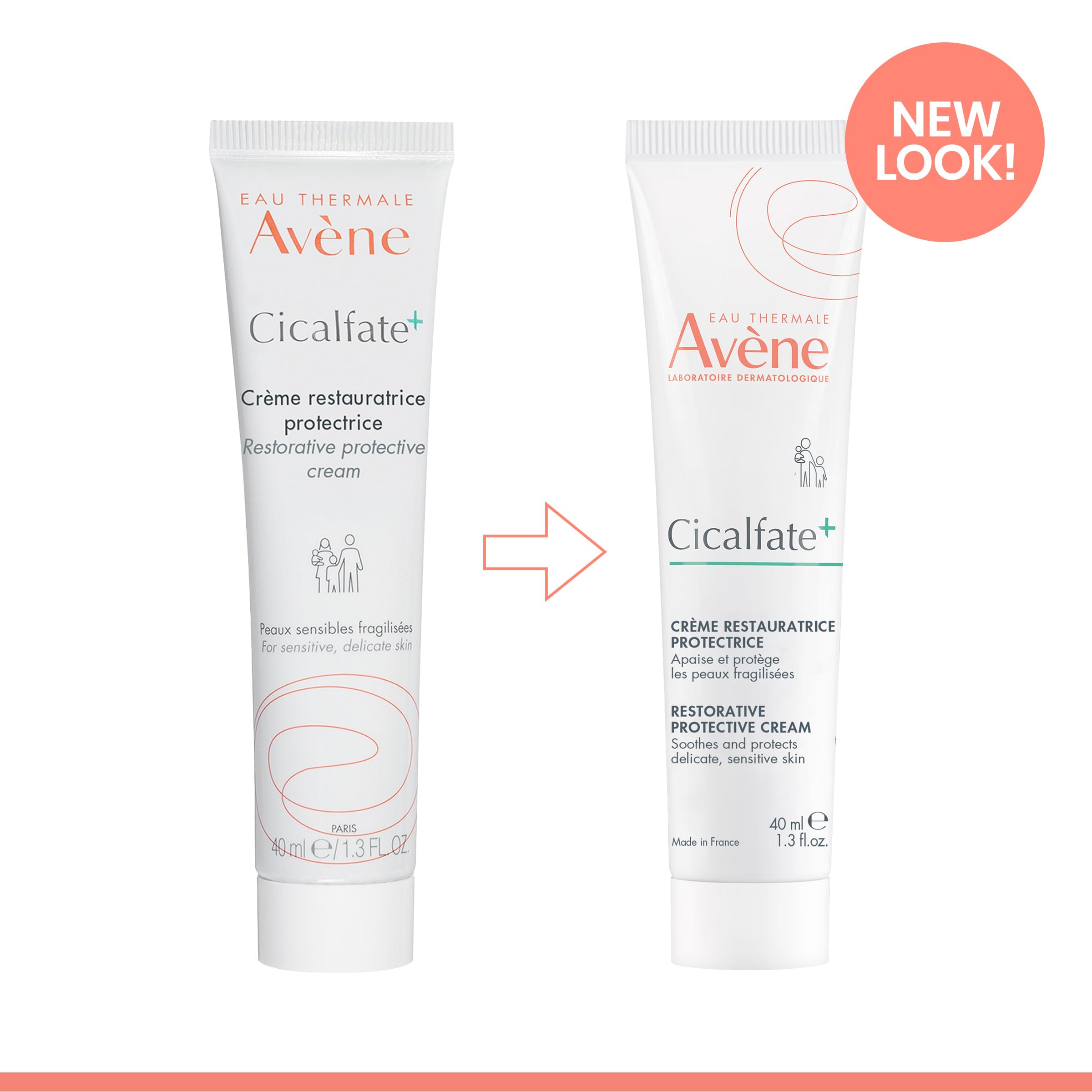 Parent applying Avène Cicalfate+ to infant leg demonstrating safe family use