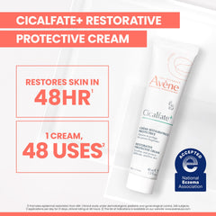 Avène Cicalfate+ tube open displaying creamy texture, easy-to-spread barrier