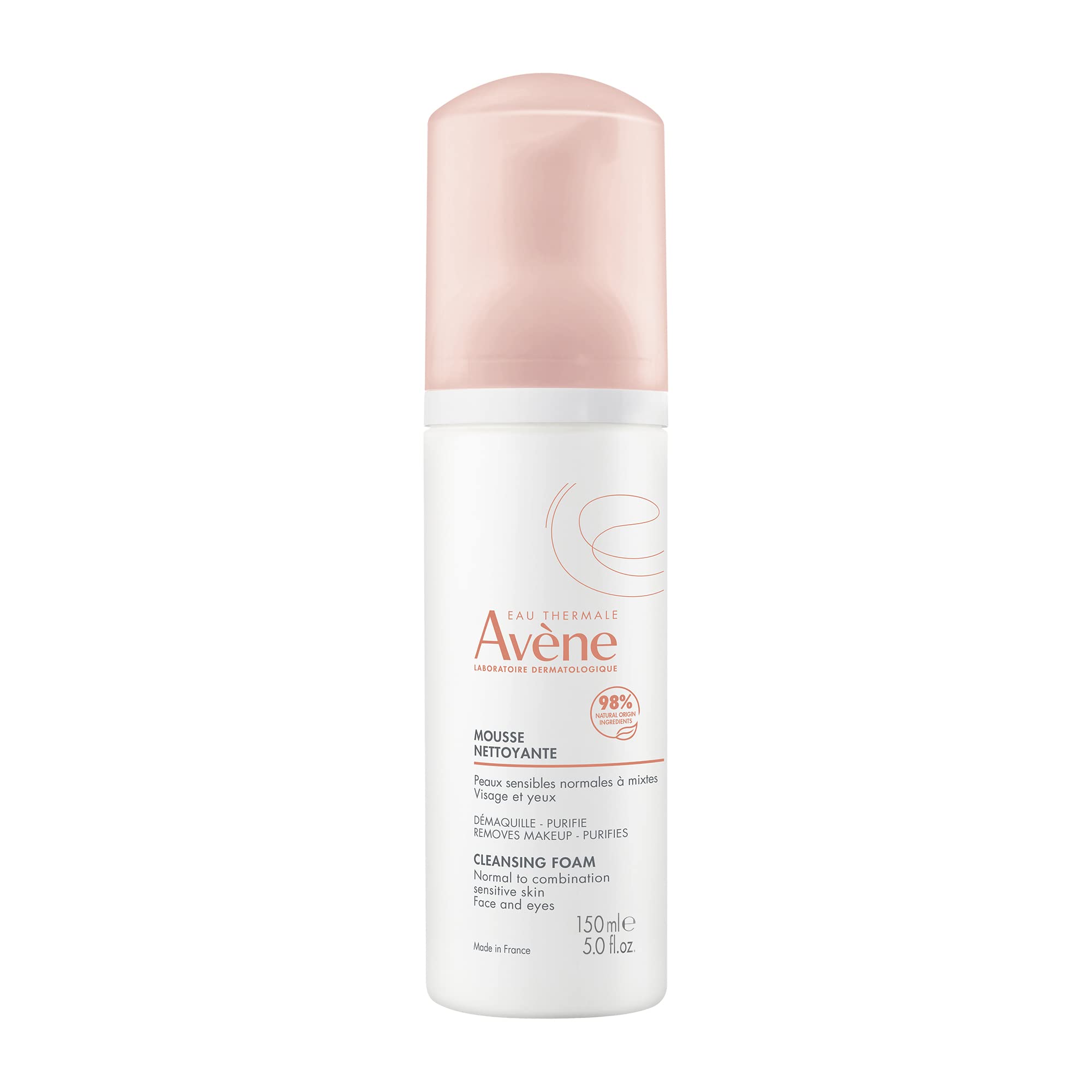 Avène bottle front view showing cleanser packaging and size benefit