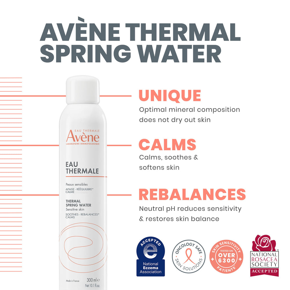 Eau Thermale Avène mist texture on skin demonstrating cooling hydration benefit