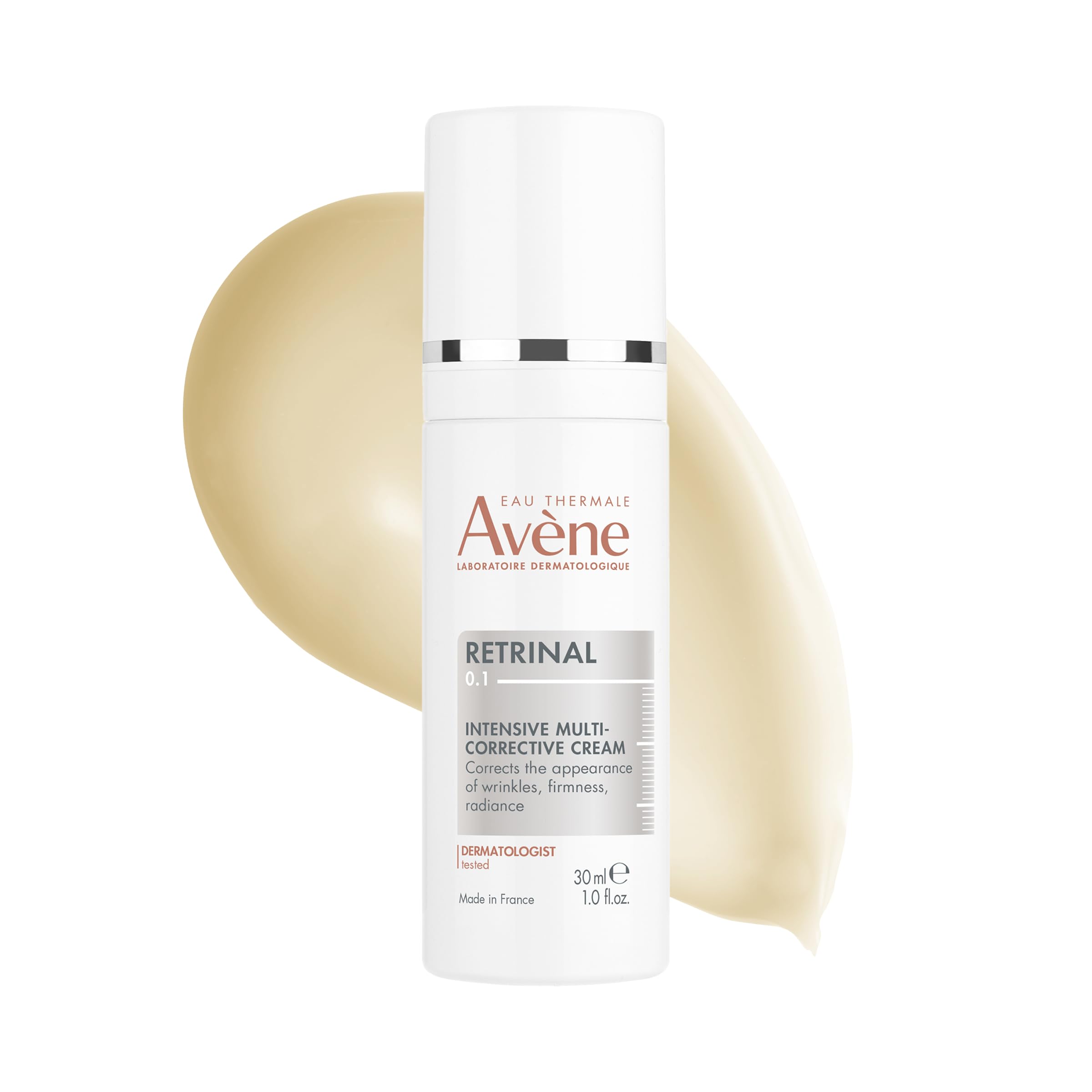 Eau Thermale Avène front jar view showing product packaging and clean clinical design benefit: visible anti-aging care
