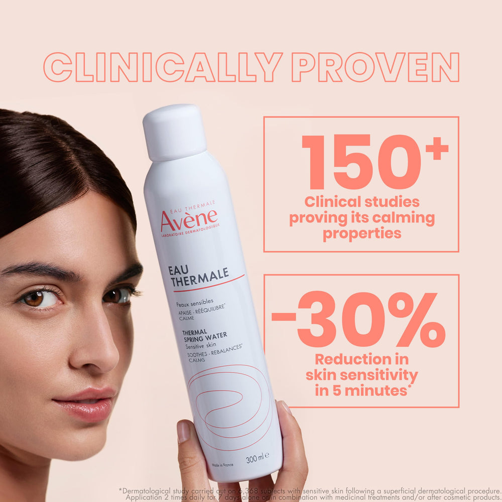 Eau Thermale Avène spray nozzle close-up delivering fine mist for instant relief