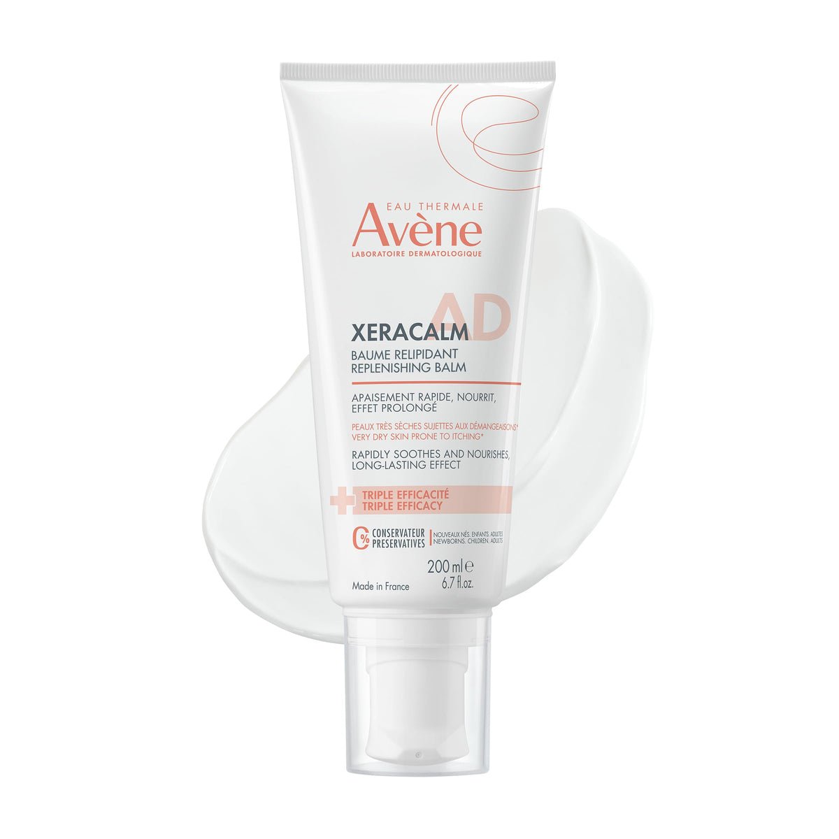 Eau Thermale Avène front tube view showing 200ml balm and packaging benefits