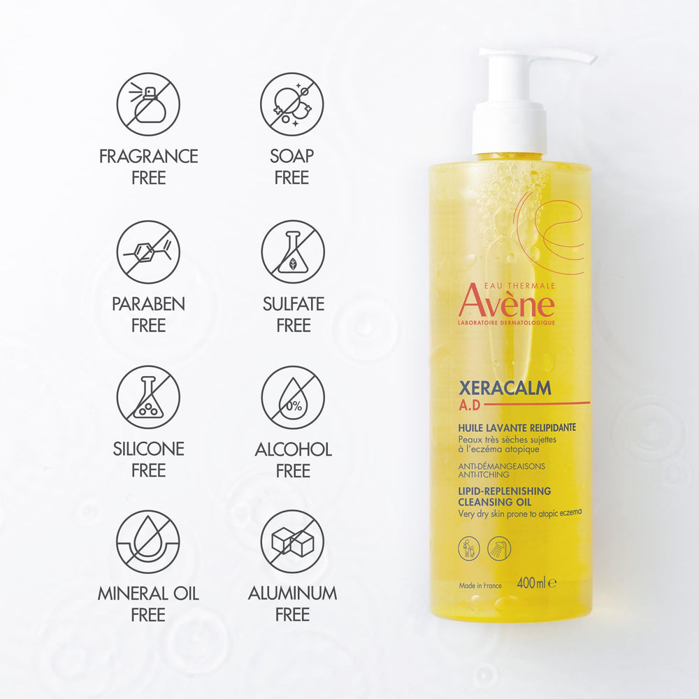 Eau Thermale Avène bottle beside common object showing 25.3 oz scale