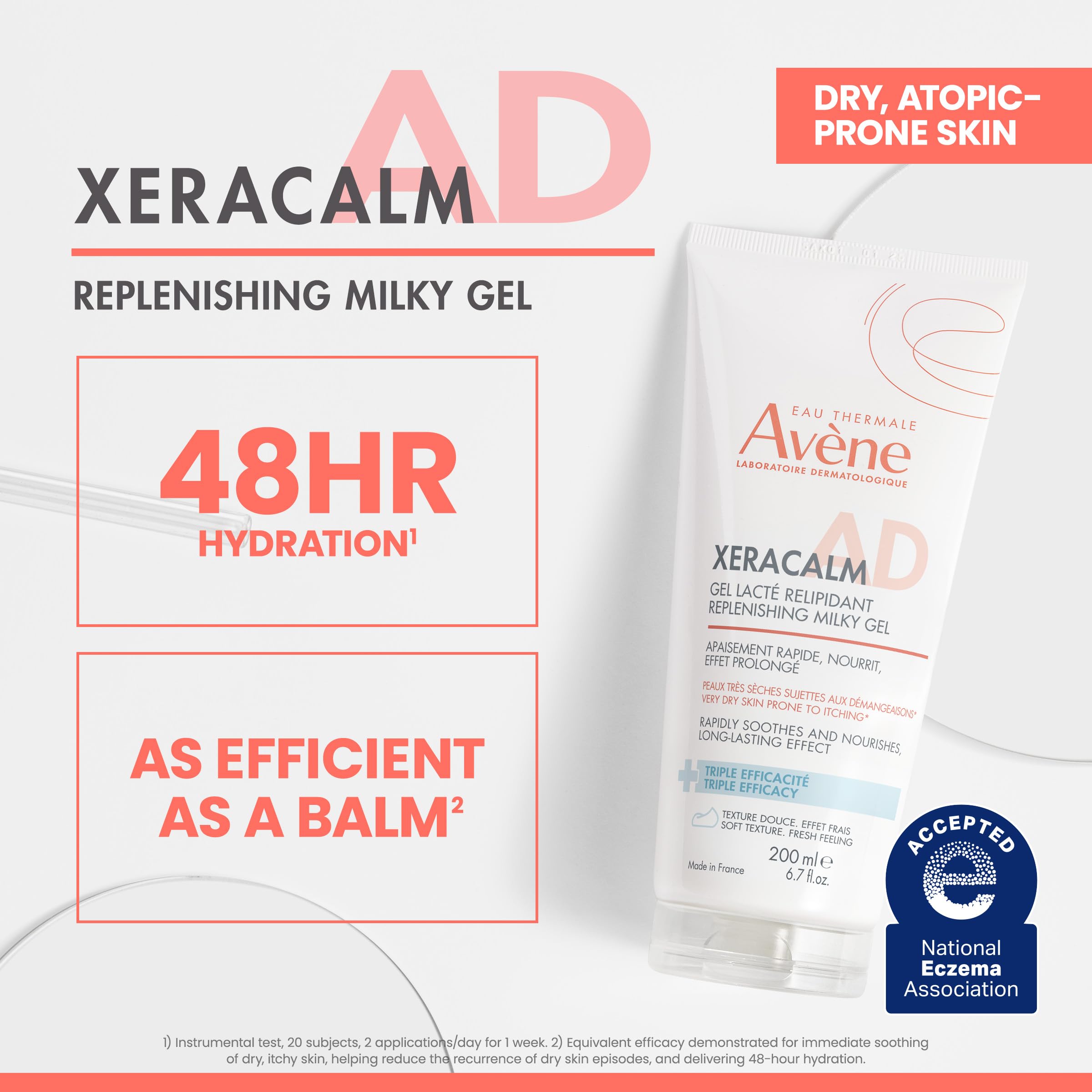 Eau Thermale Avène closeup of milky gel texture demonstrating lightweight hydration