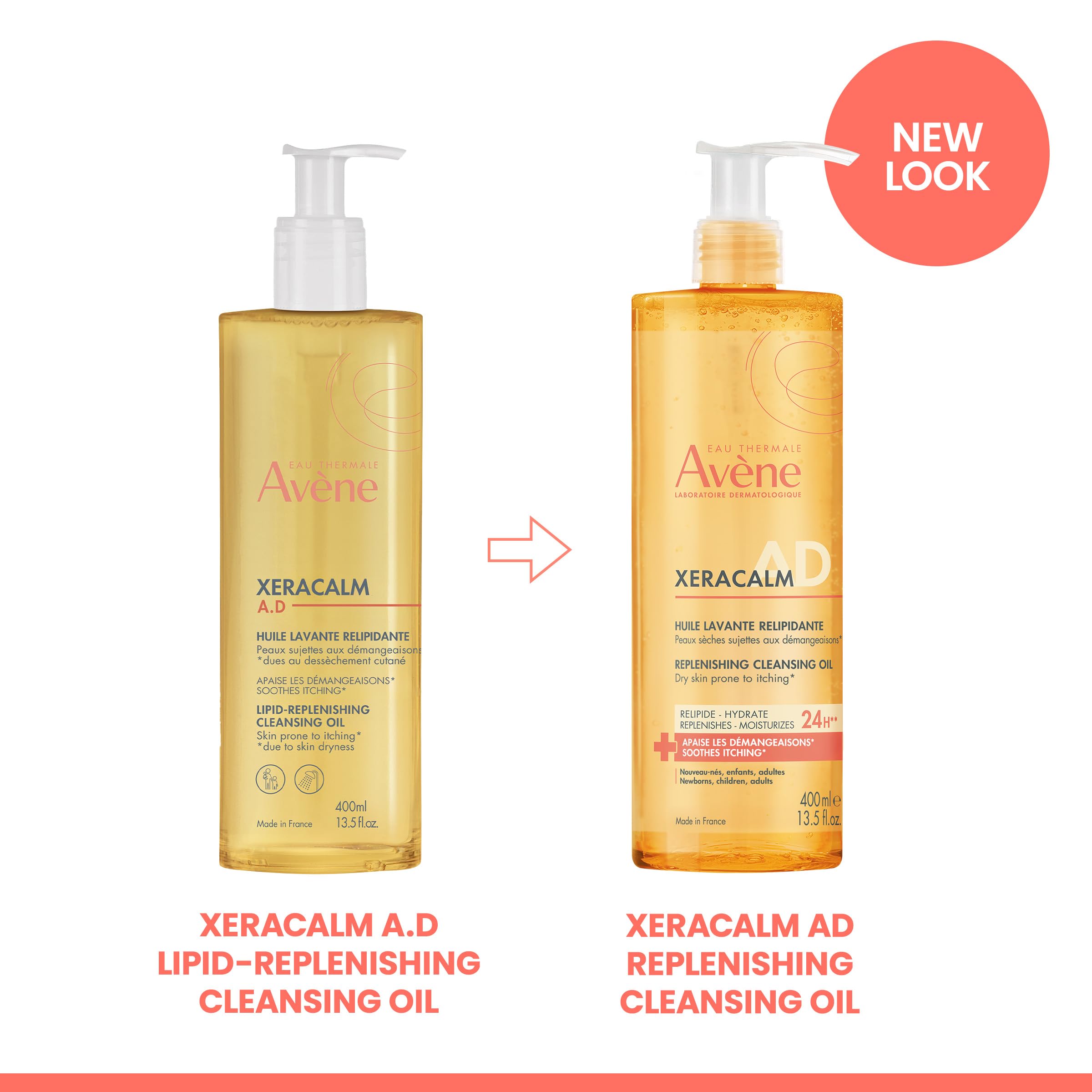 Avène XeraCalm being massaged onto leg showing soothing relief for itchy areas