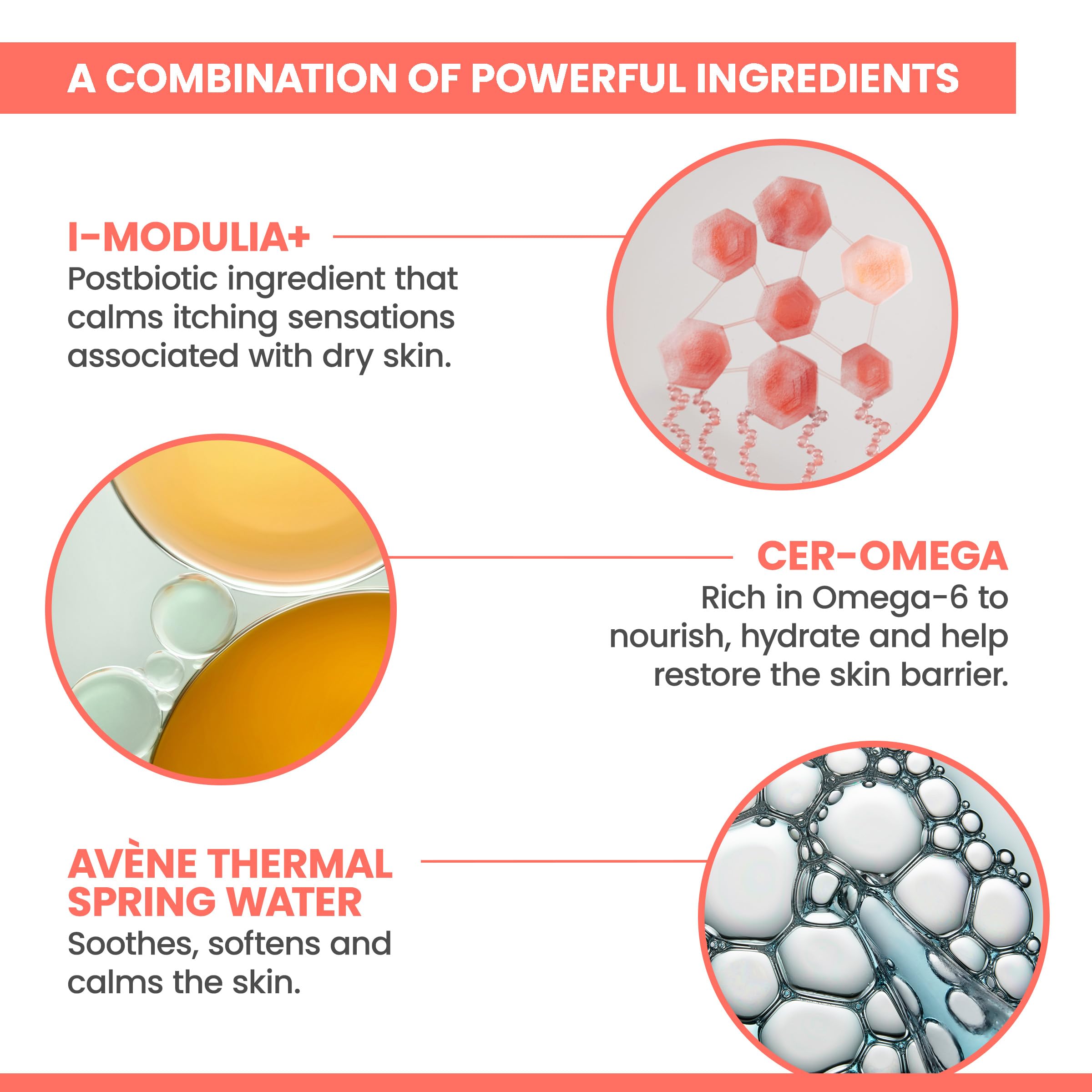 Avène XeraCalm ingredients label highlighting Avène Thermal Spring Water benefit