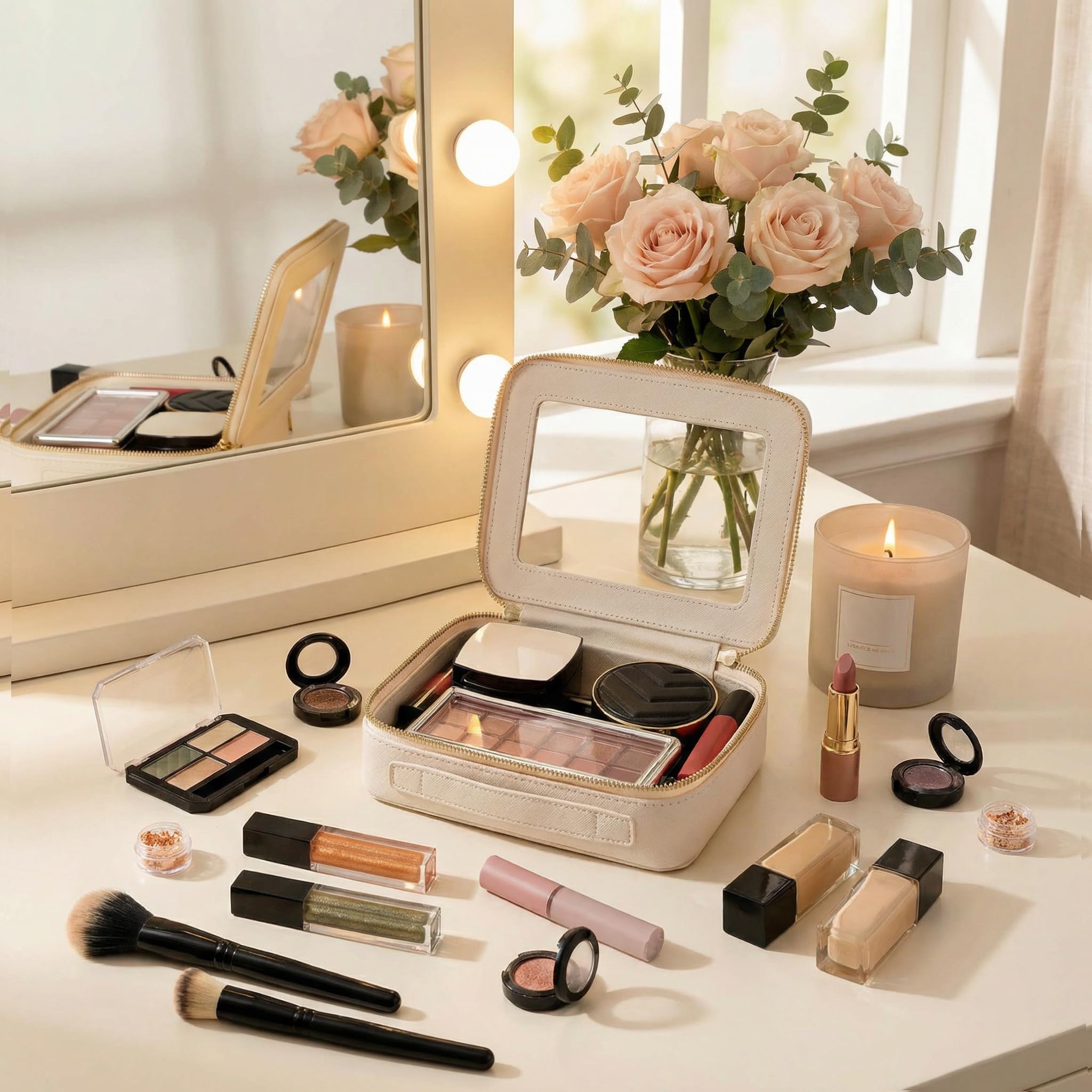 Aveniee on bathroom counter demonstrating water-resistant easy-clean benefit