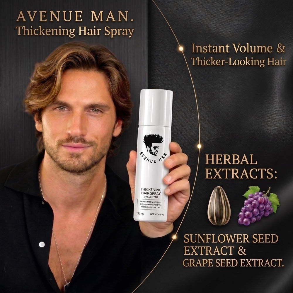 Avenue Man aerosol nozzle detail for precise, even application benefit