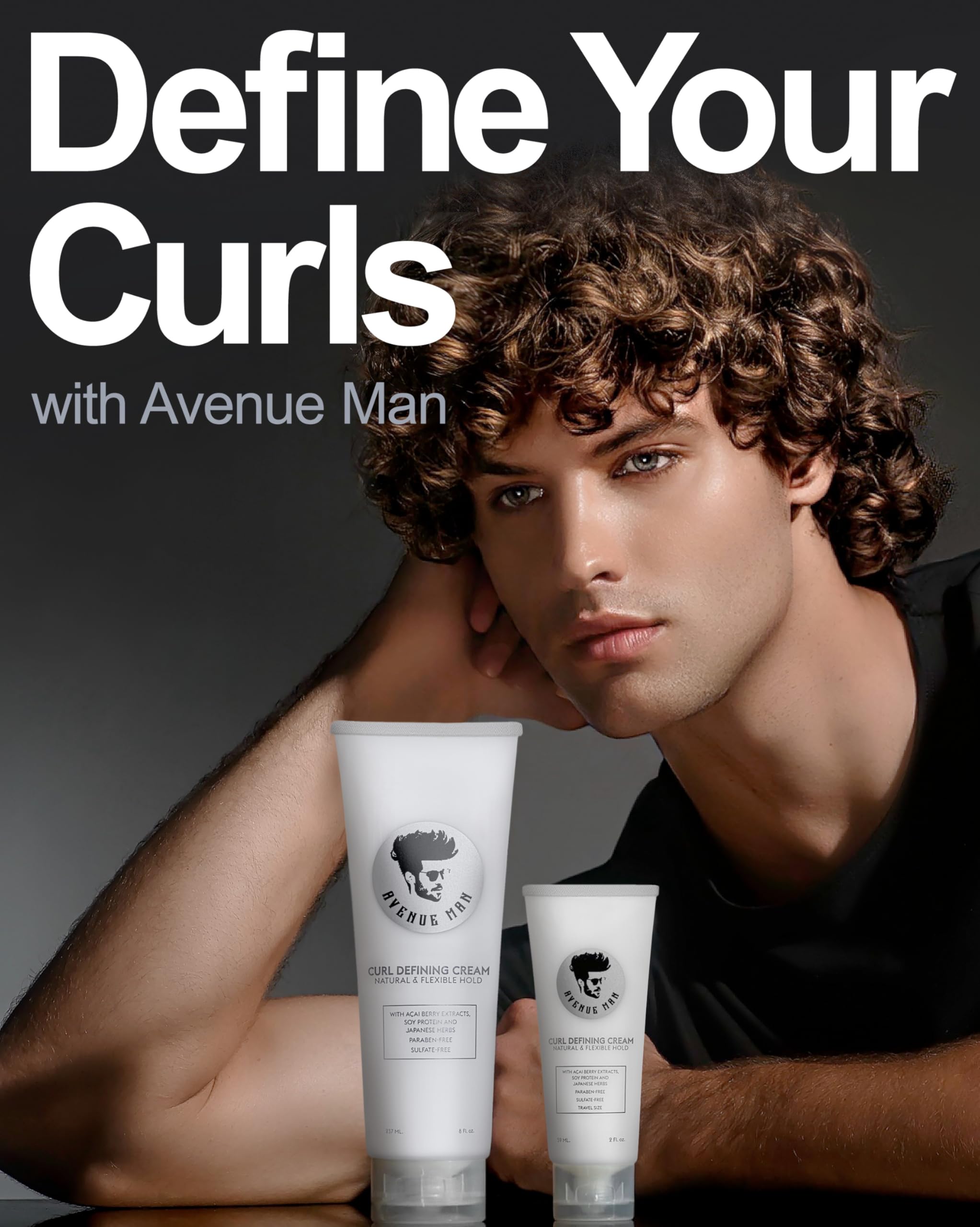 Avenue Man label detail emphasizing clean, paraben-free formula benefits