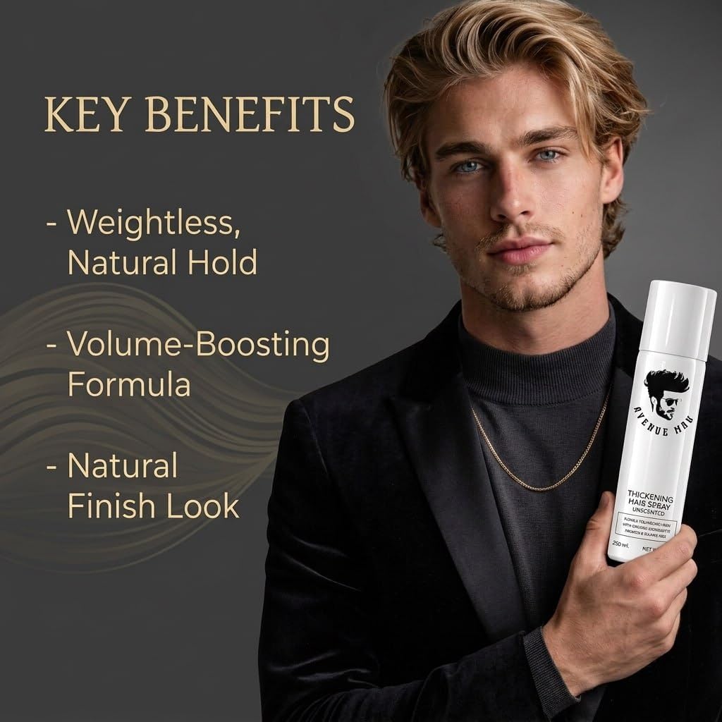 Avenue Man root lift comparison showing before and after volume benefit