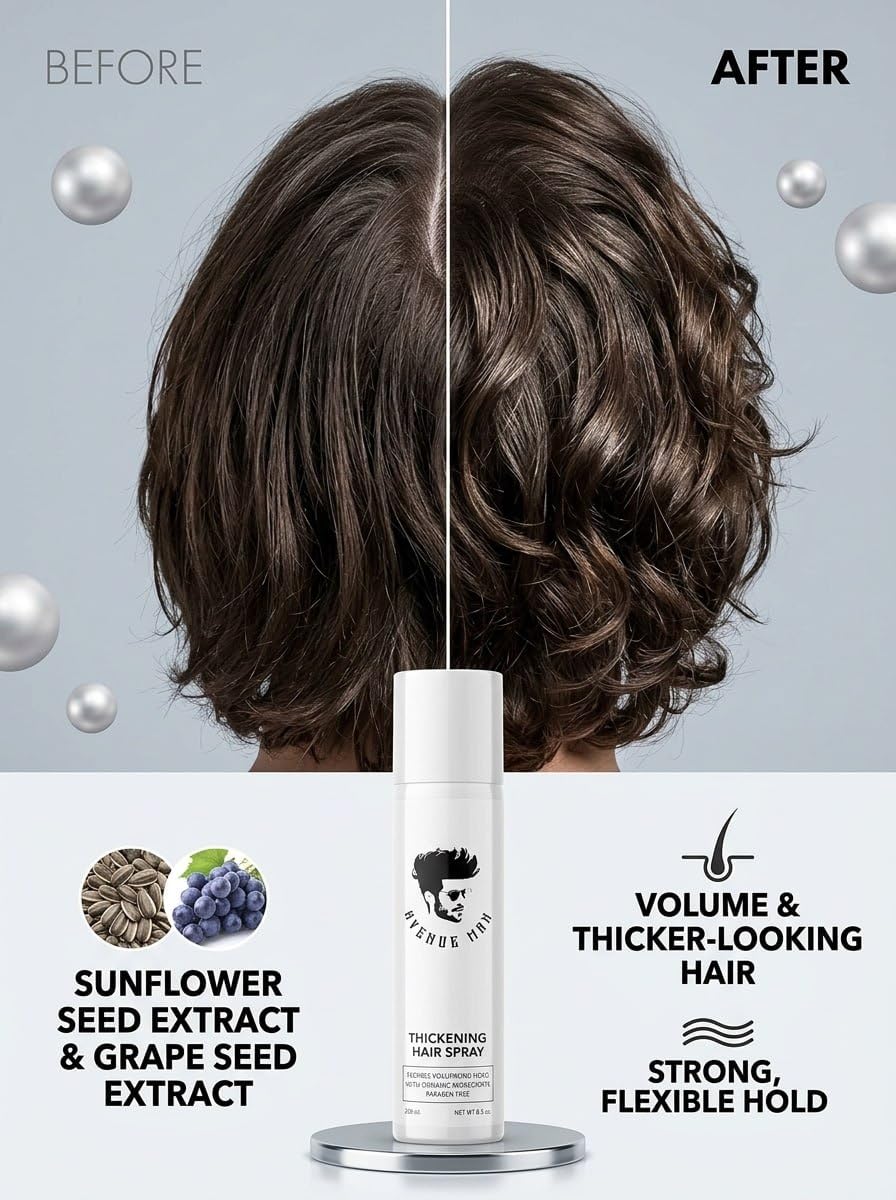 Avenue Man texture close-up showing thicker-looking hair benefit
