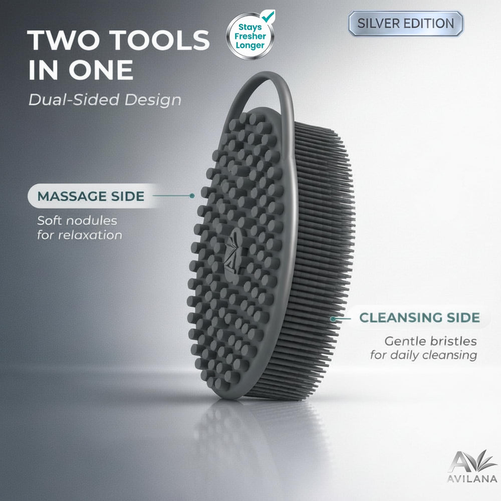 Avilana dual-sided profile showing bristles and nodules for two benefits