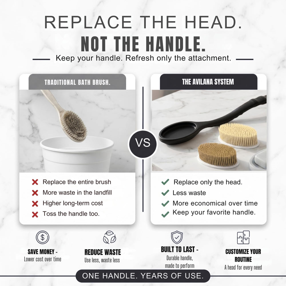 Avilana replacing the brush head showing quick-swap system and modular benefit