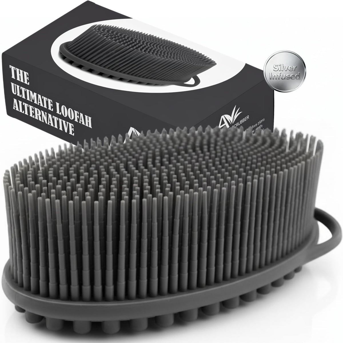 Avilana front view showing dark gray-silver scrubber and modern design benefits hygiene