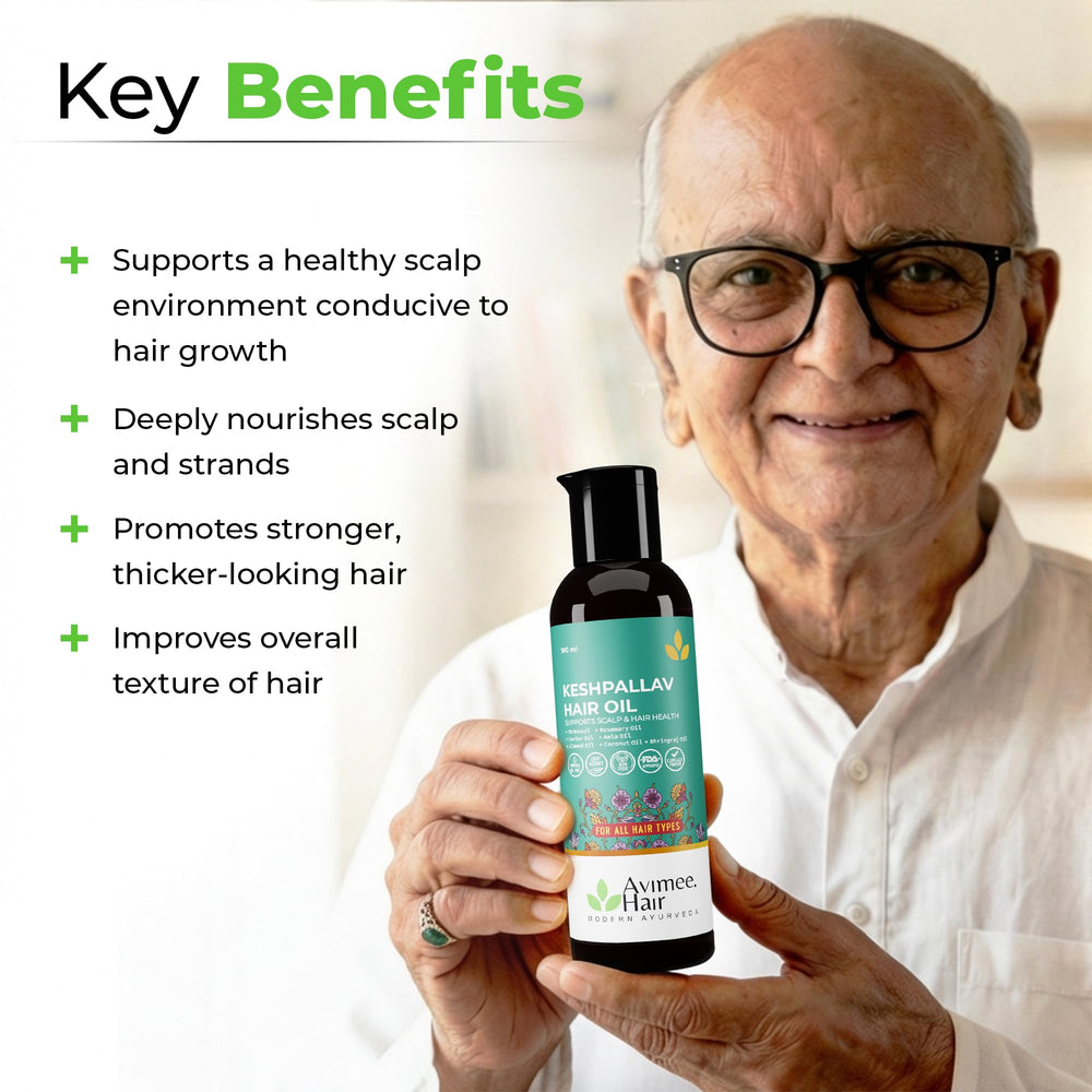 AVIMEE HERBAL oil on palms showing lightweight texture for easy application