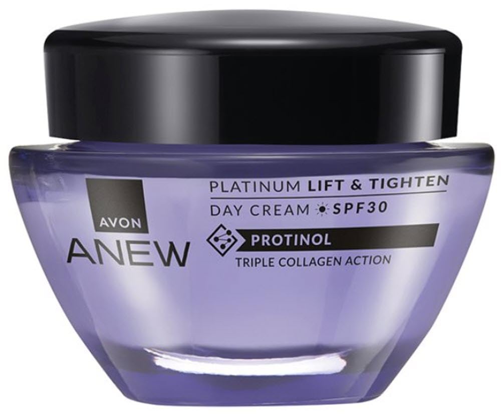 AVON Anew Platinum close-up of cream texture highlighting smooth moisturizing action