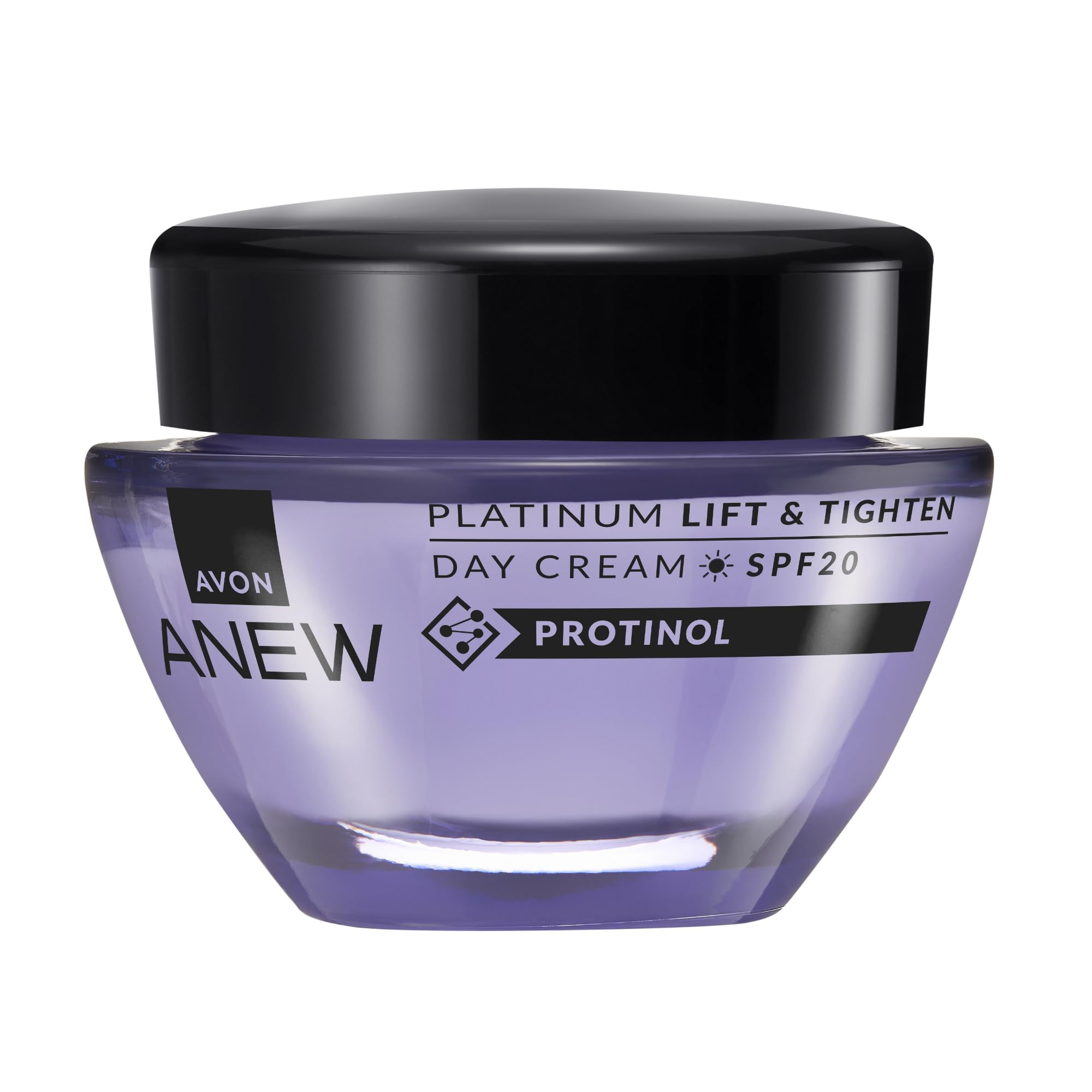 AVON Anew Platinum front jar showing sleek packaging and premium presentation