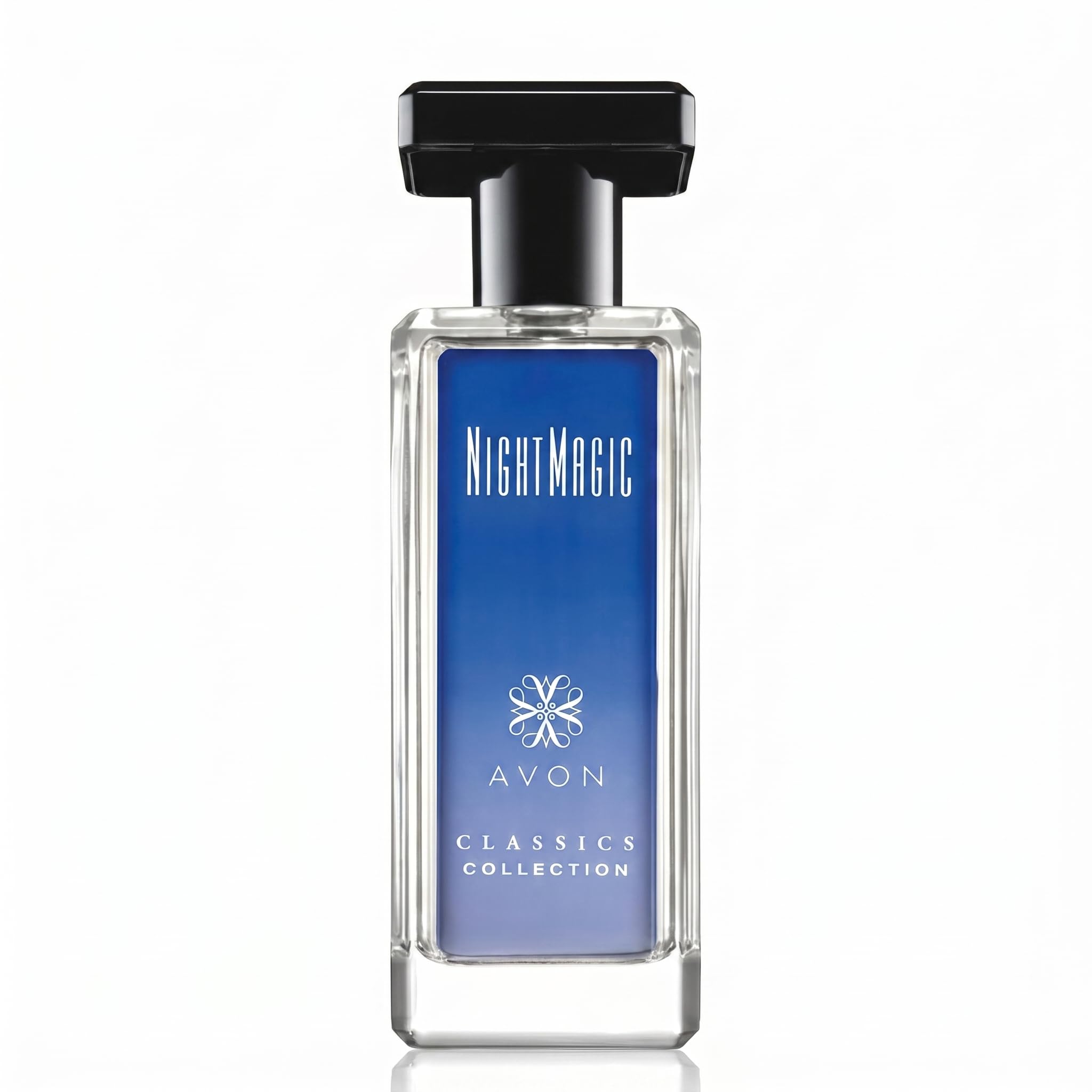 AVON Night Magic front view showing elegant bottle and evening-ready scent benefit