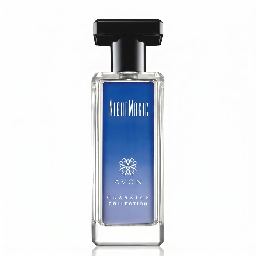 AVON Night Magic front view showing elegant bottle and evening-ready scent benefit