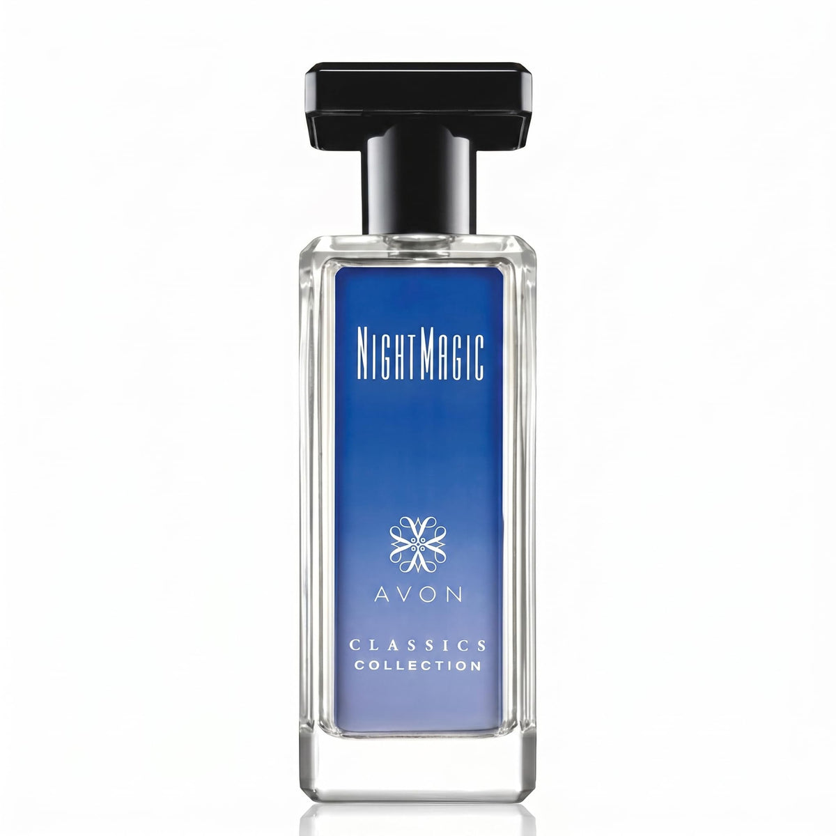 AVON Night Magic front view showing elegant bottle and evening-ready scent benefit
