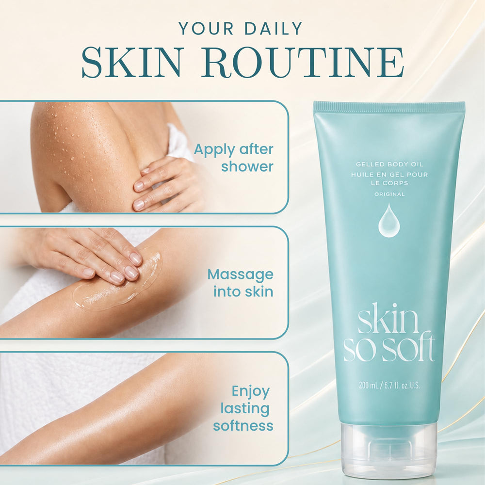 AVON Skin So Soft label close-up highlighting jojoba care and ingredients