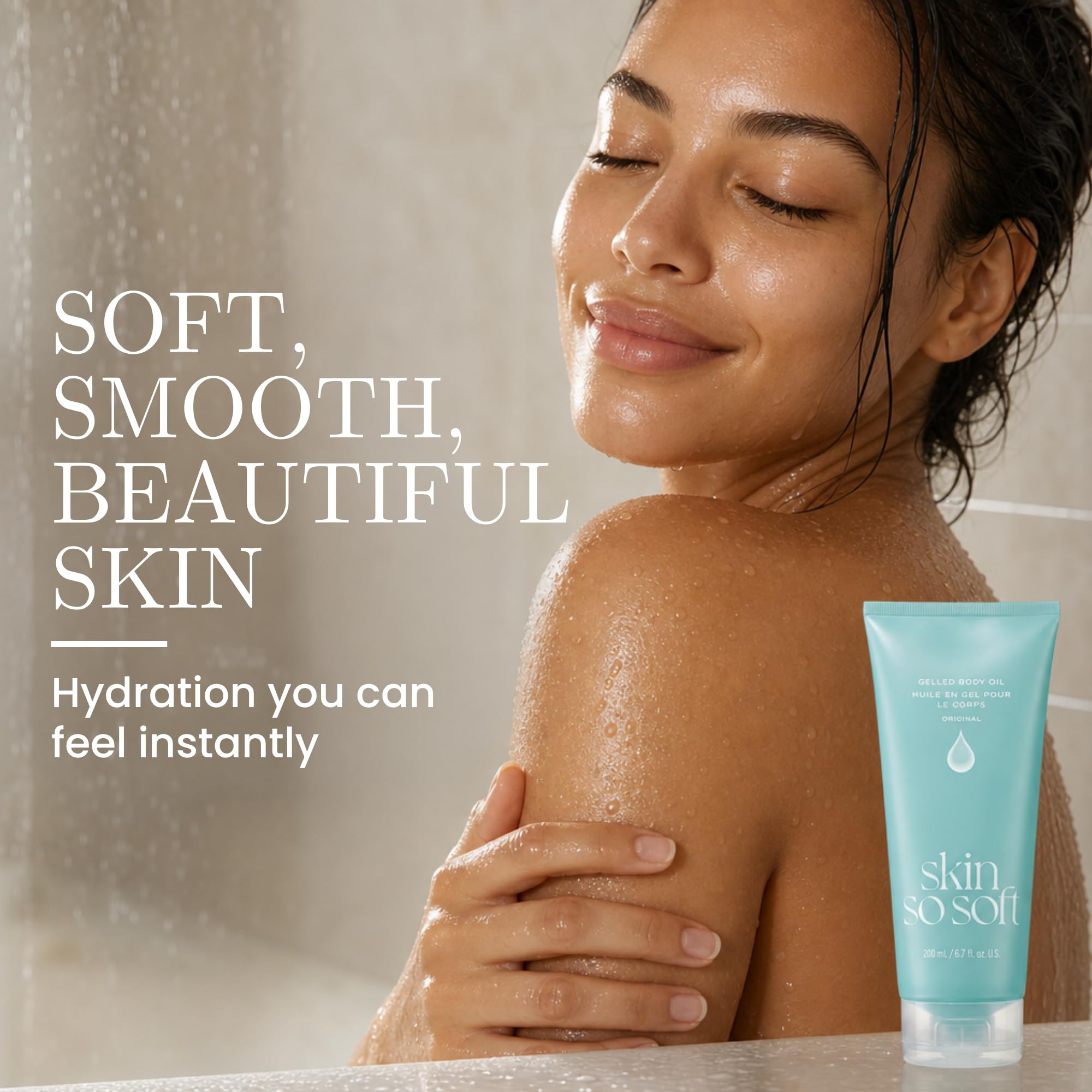 AVON Skin So Soft open cap with gel being dispensed for easy use