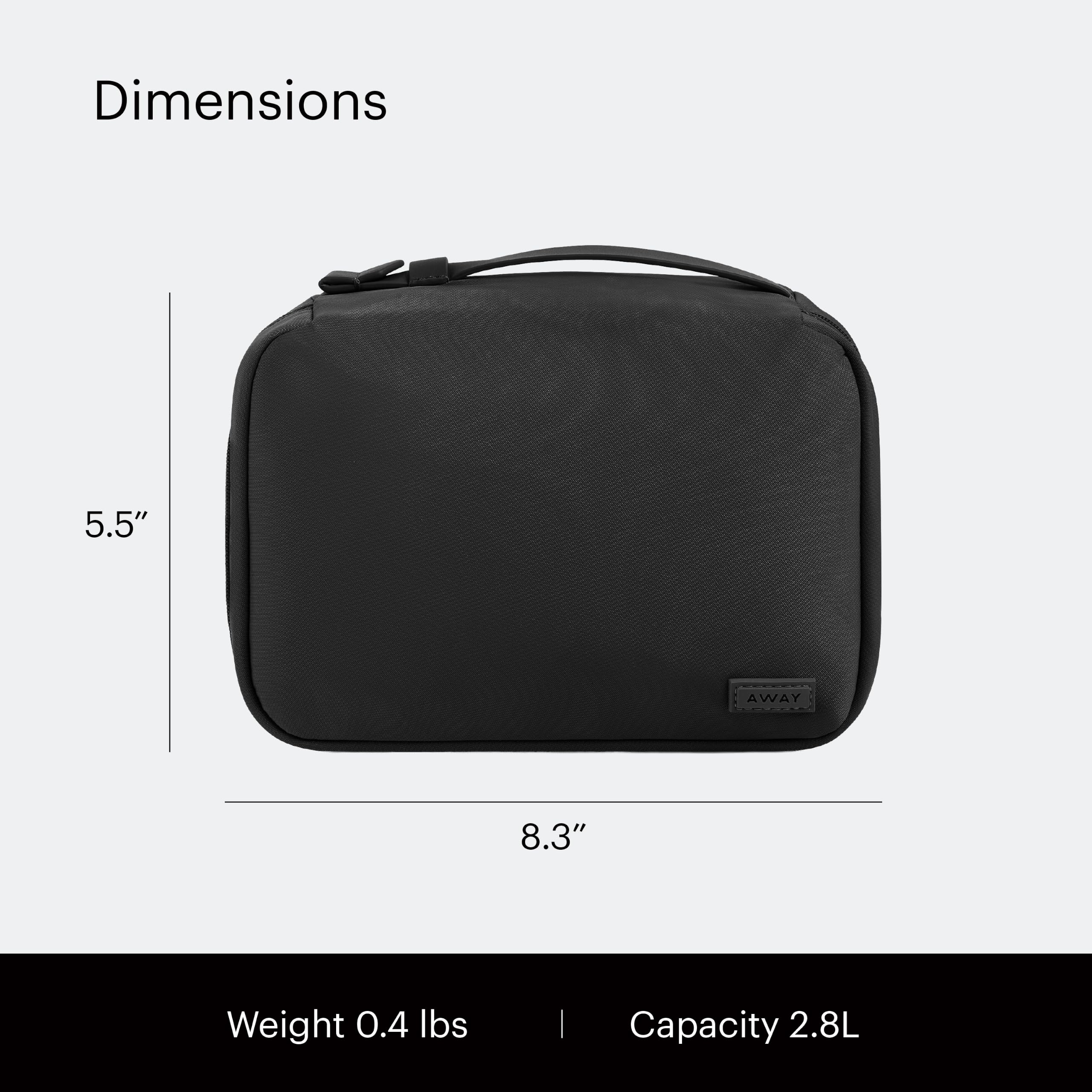 Away leather handle closeup demonstrating easy carry and foldability benefit