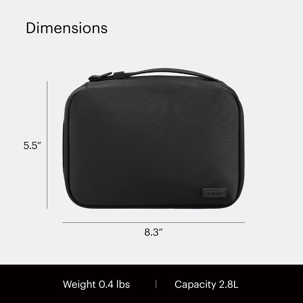Away leather handle closeup demonstrating easy carry and foldability benefit