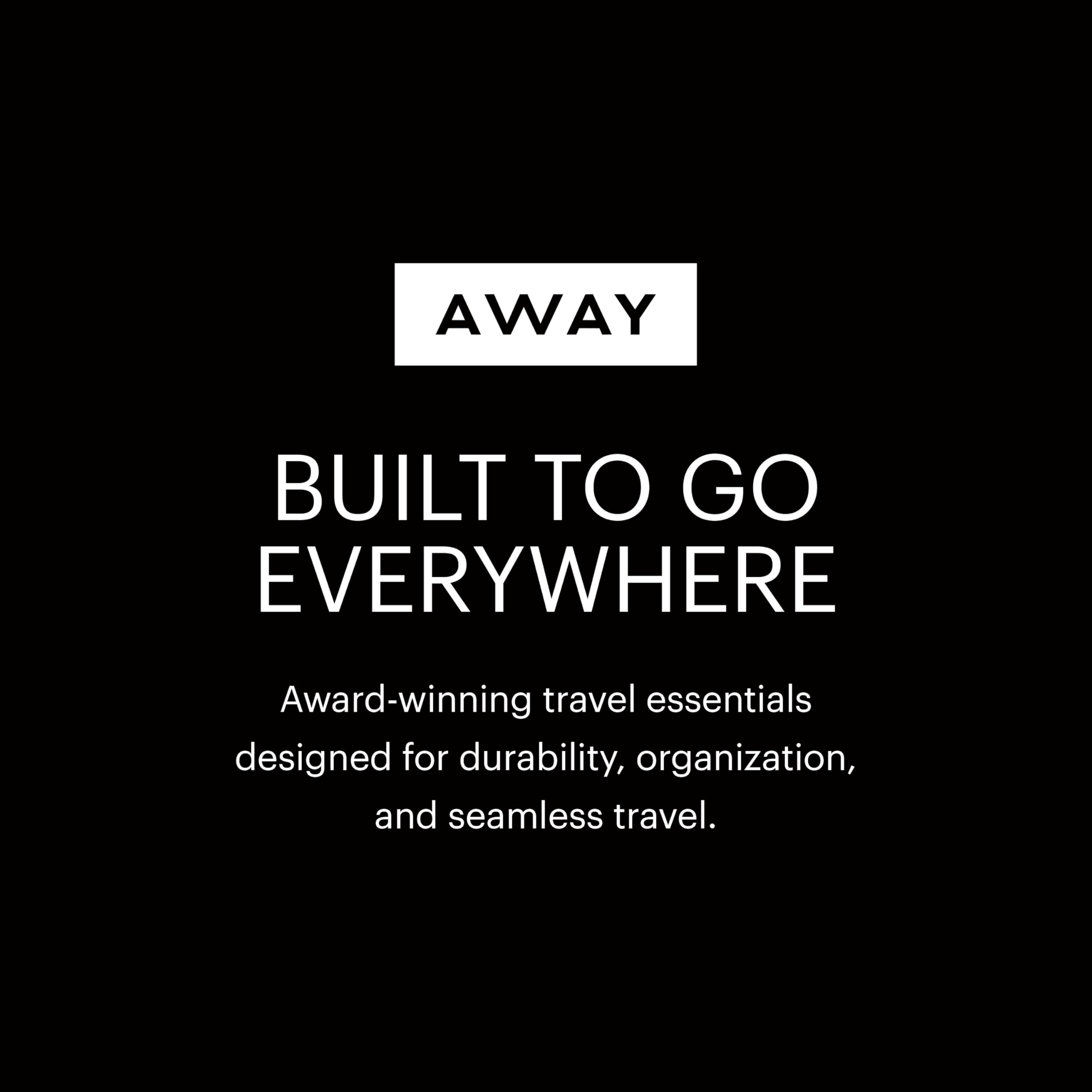 Away toiletry bag inside carry-on luggage illustrating size fit and travel convenience