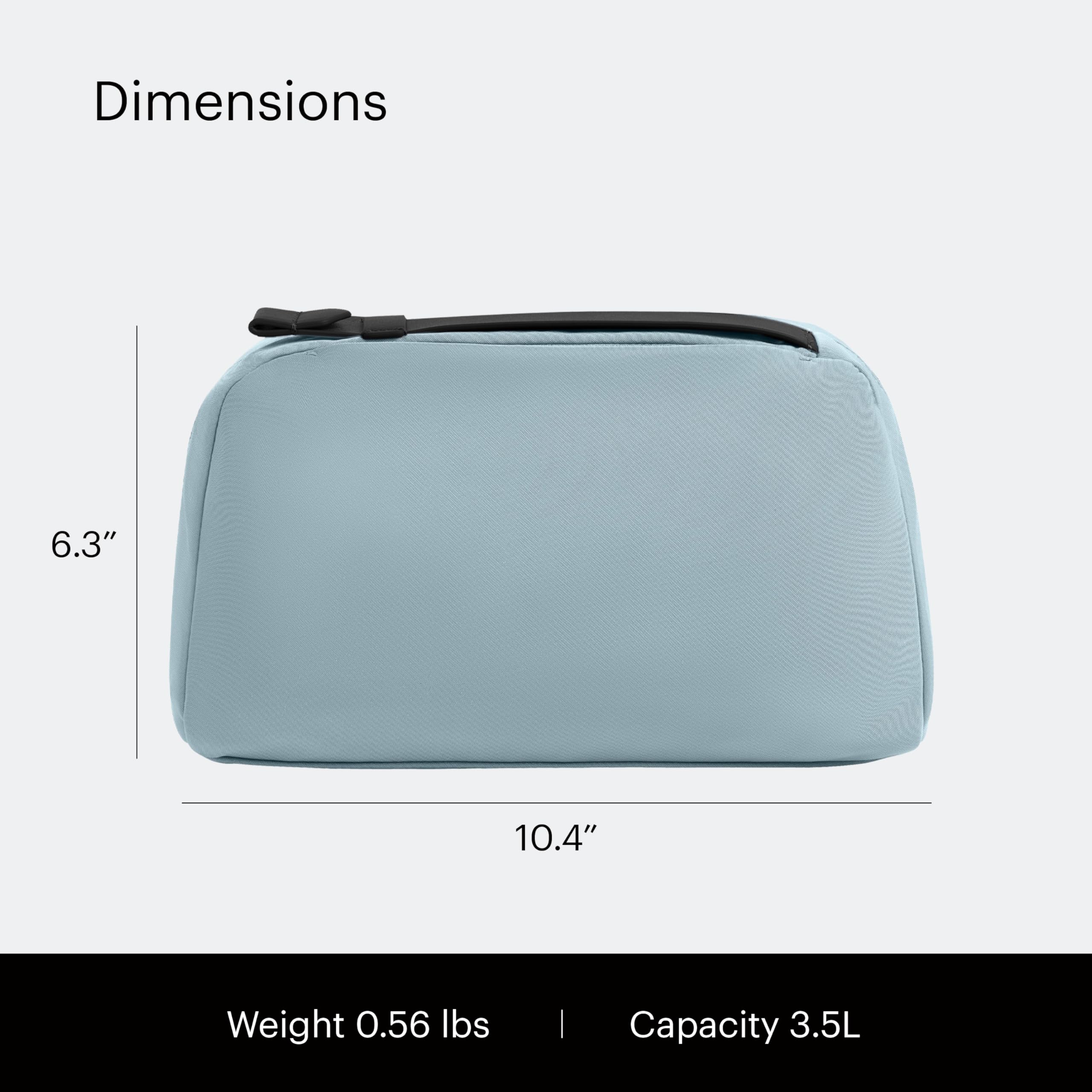 Away toiletry bag interior pockets with mesh and transparent compartments for organization
