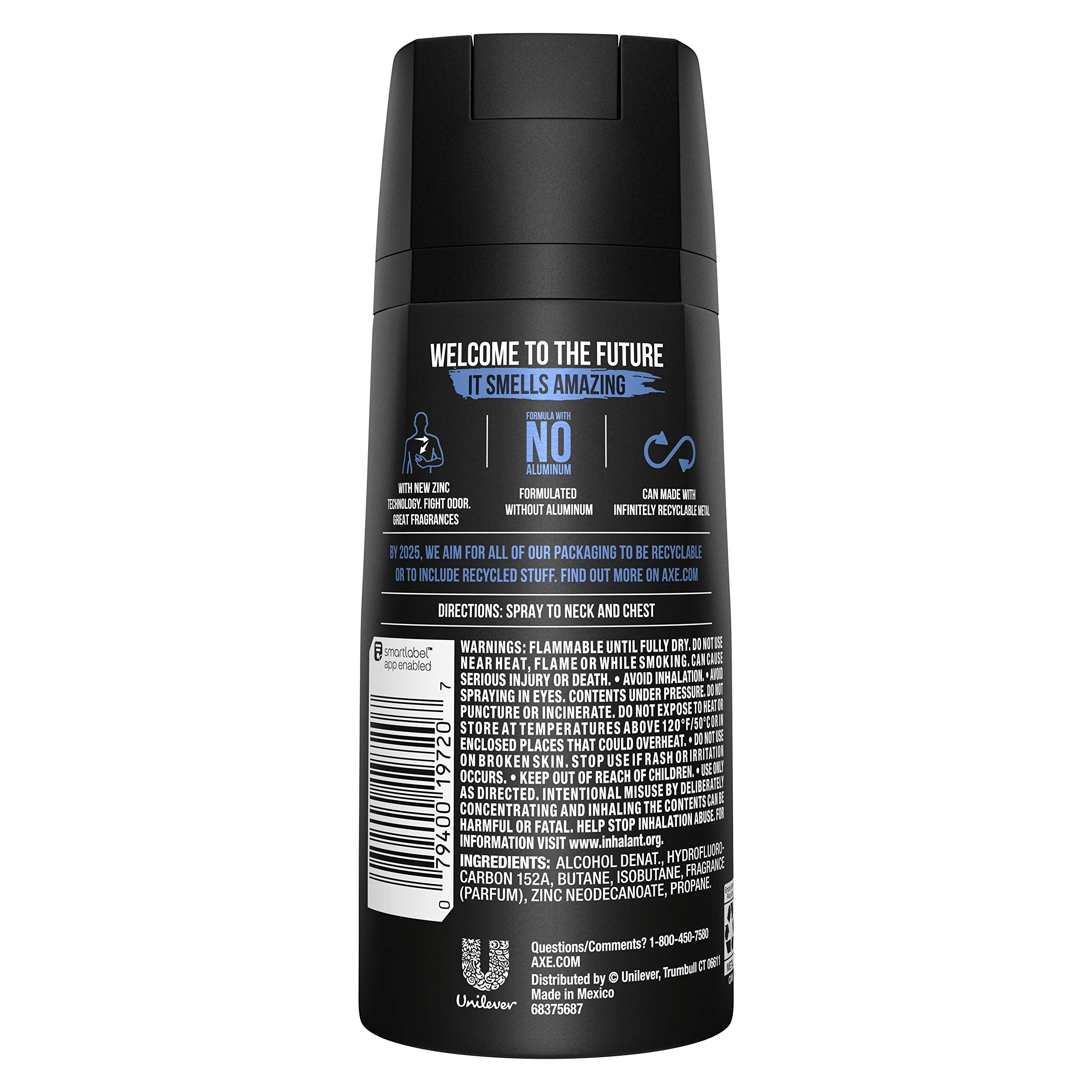 AXE Anarchy side label highlighting dark pomegranate and sandalwood benefit