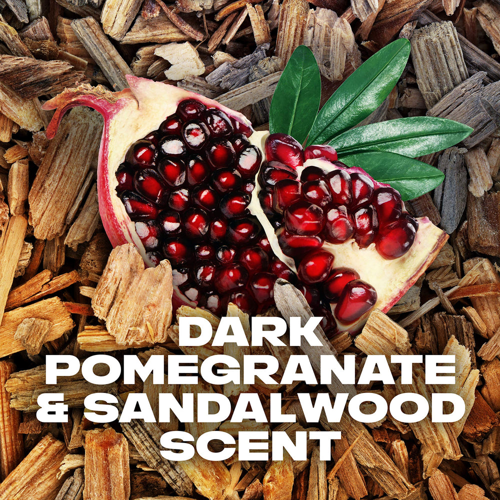 AXE Anarchy scent illustration with pomegranate and sandalwood benefit