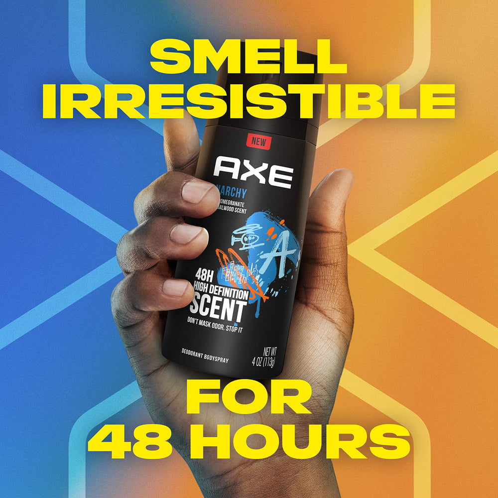 AXE Anarchy held in hand to show 4.0 oz scale and portability benefit