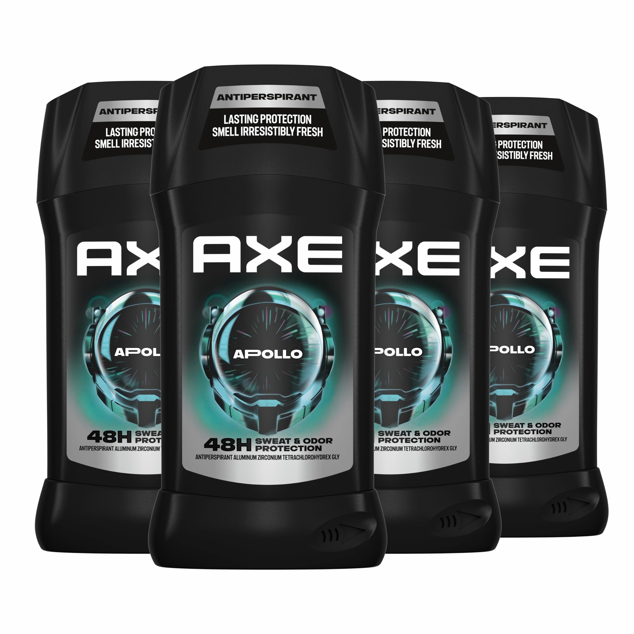 AXE Apollo front packaging shows 4-pack and brand benefits