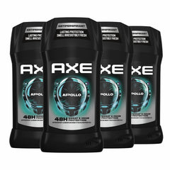 AXE Apollo front packaging shows 4-pack and brand benefits