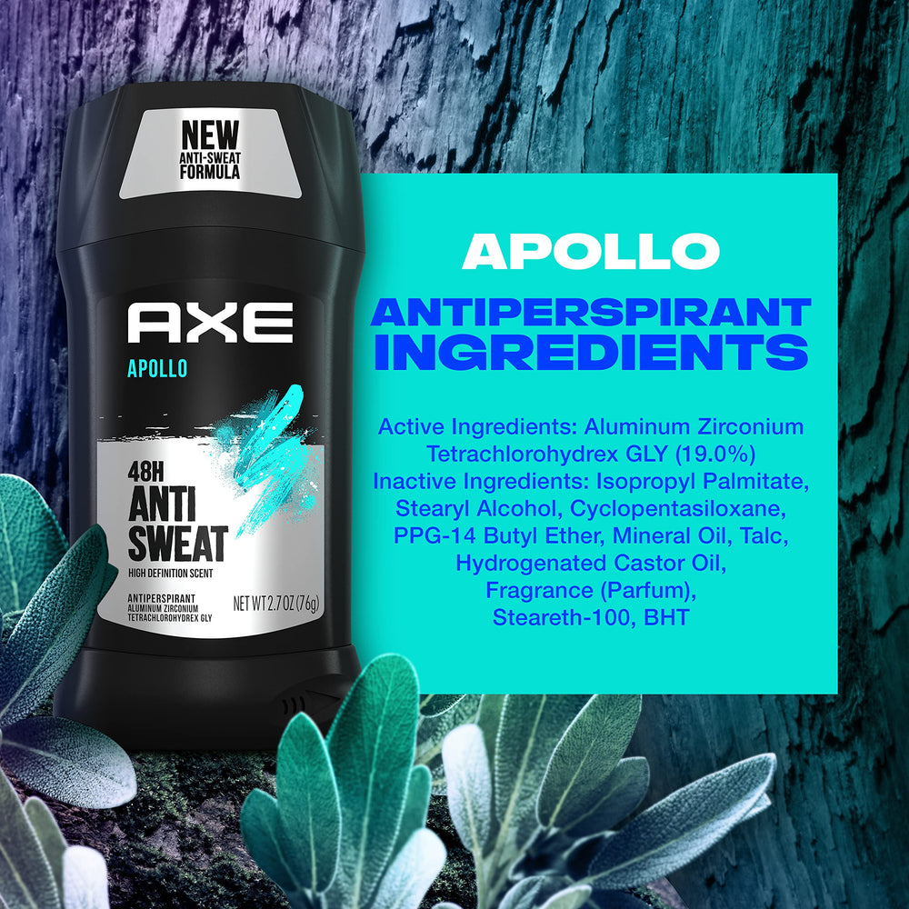 AXE Apollo with sage and cedar props evoking fresh woody scent
