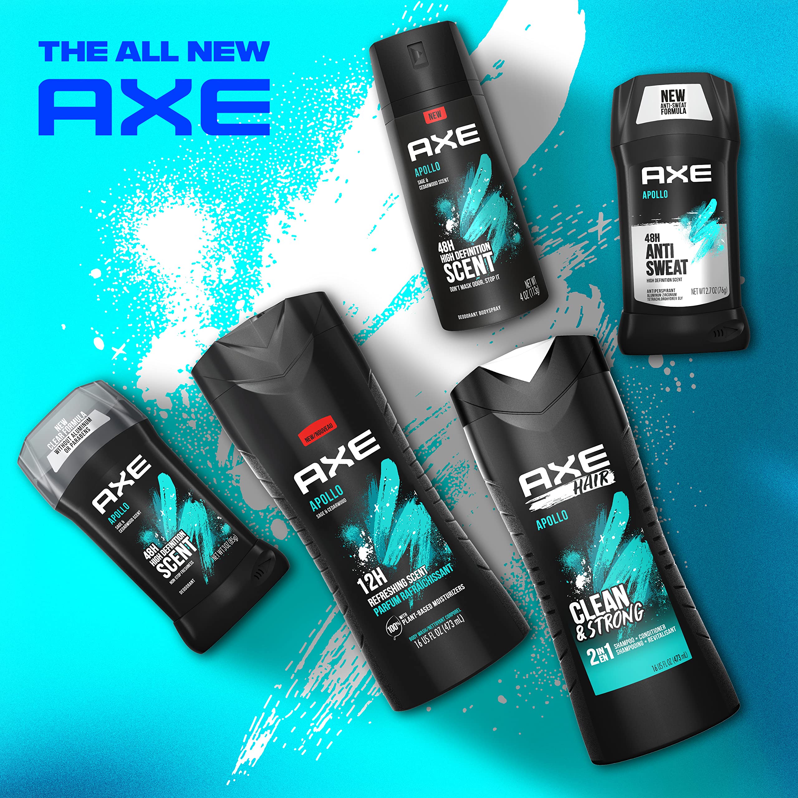AXE Apollo in shower use lifestyle, portrays all-day freshness confidence