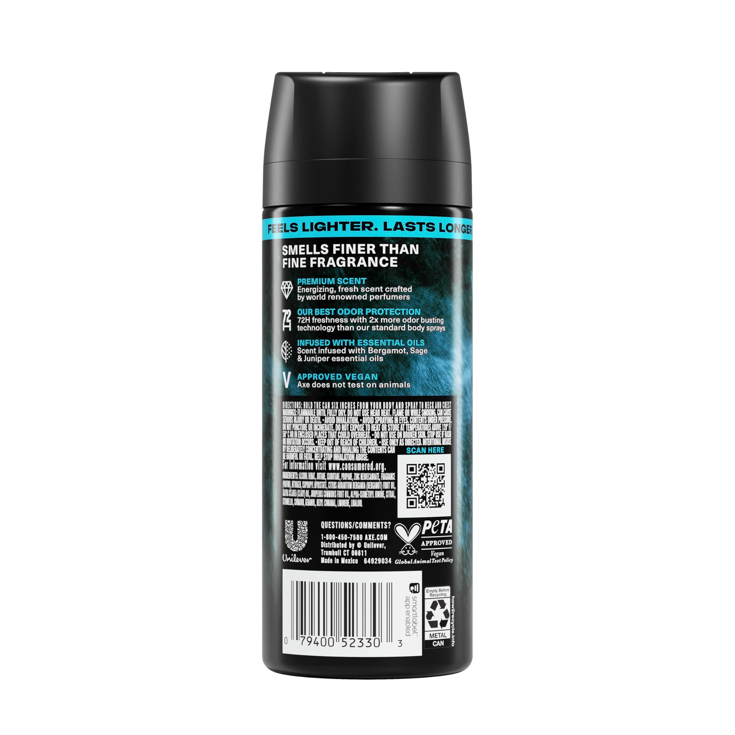 AXE aqua bergamot close-up of nozzle highlighting targeted spray control benefit