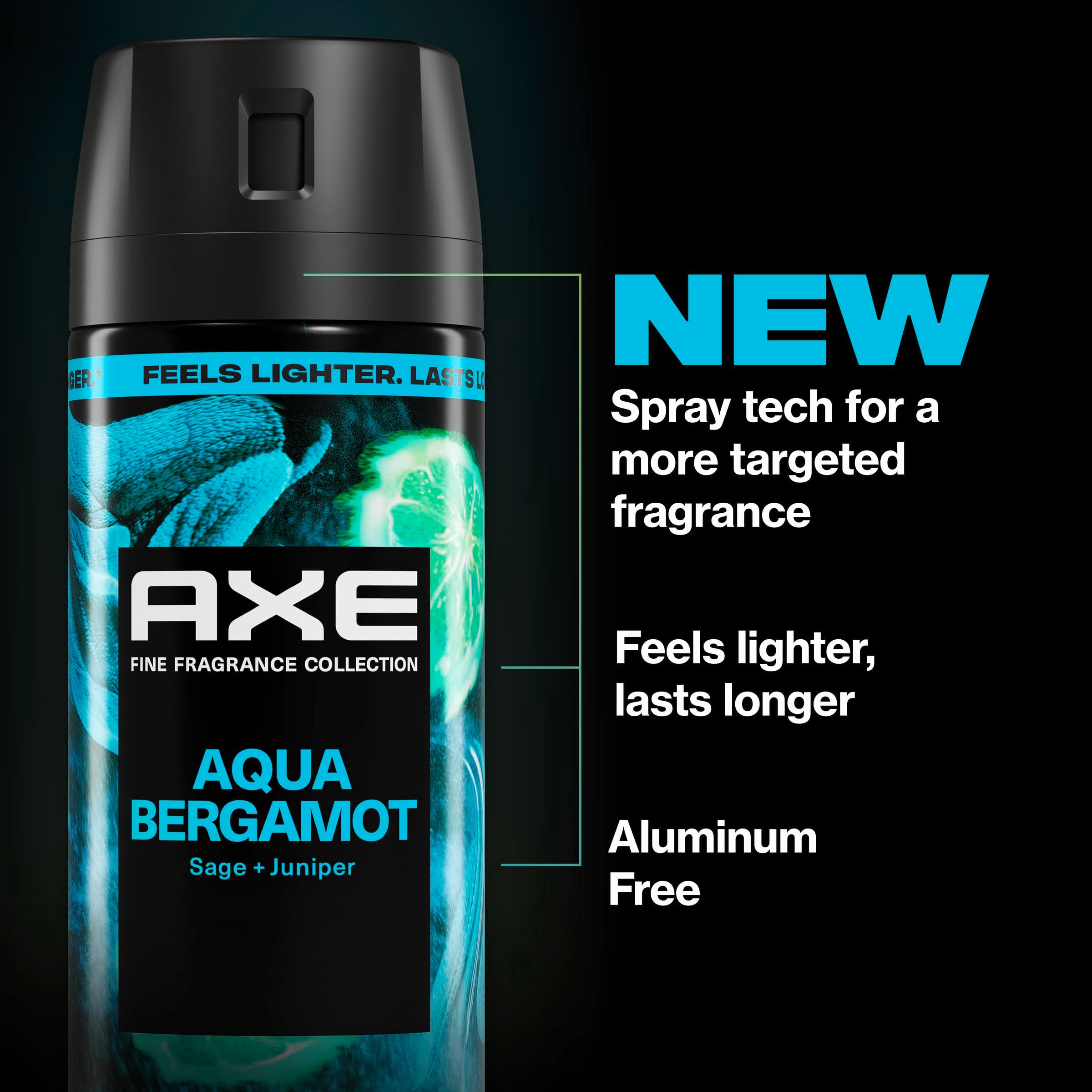 AXE aqua bergamot size comparison in hand showing portable 2.9 oz convenience benefit