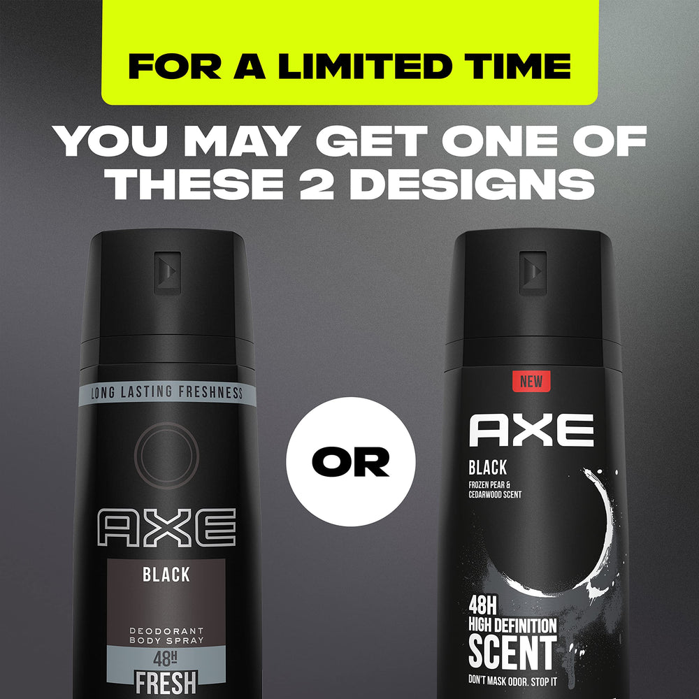 AXE Black nozzle detail showing mist-ready spray for quick application benefit