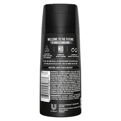 AXE Black side label close-up highlighting scent notes and ingredient clarity benefit