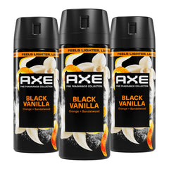 AXE Black Vanilla front packaging showing bold branding and scent name, appealing presentation