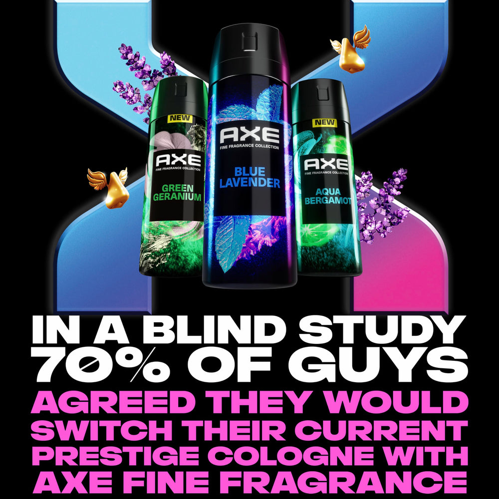 AXE Blue Lavender on bathroom counter in morning routine for confidence