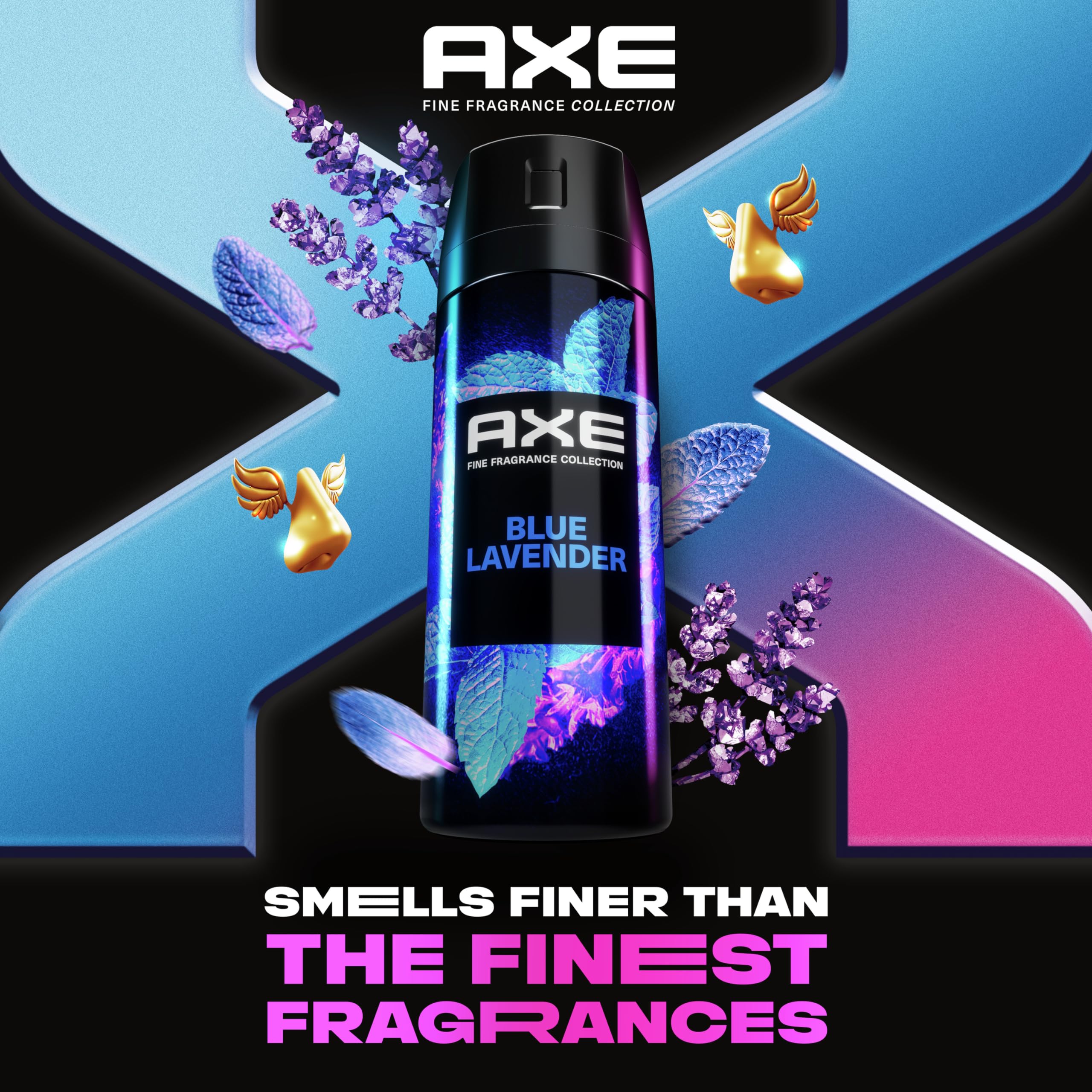 AXE Blue Lavender spray mist in use offering quick refresh benefit